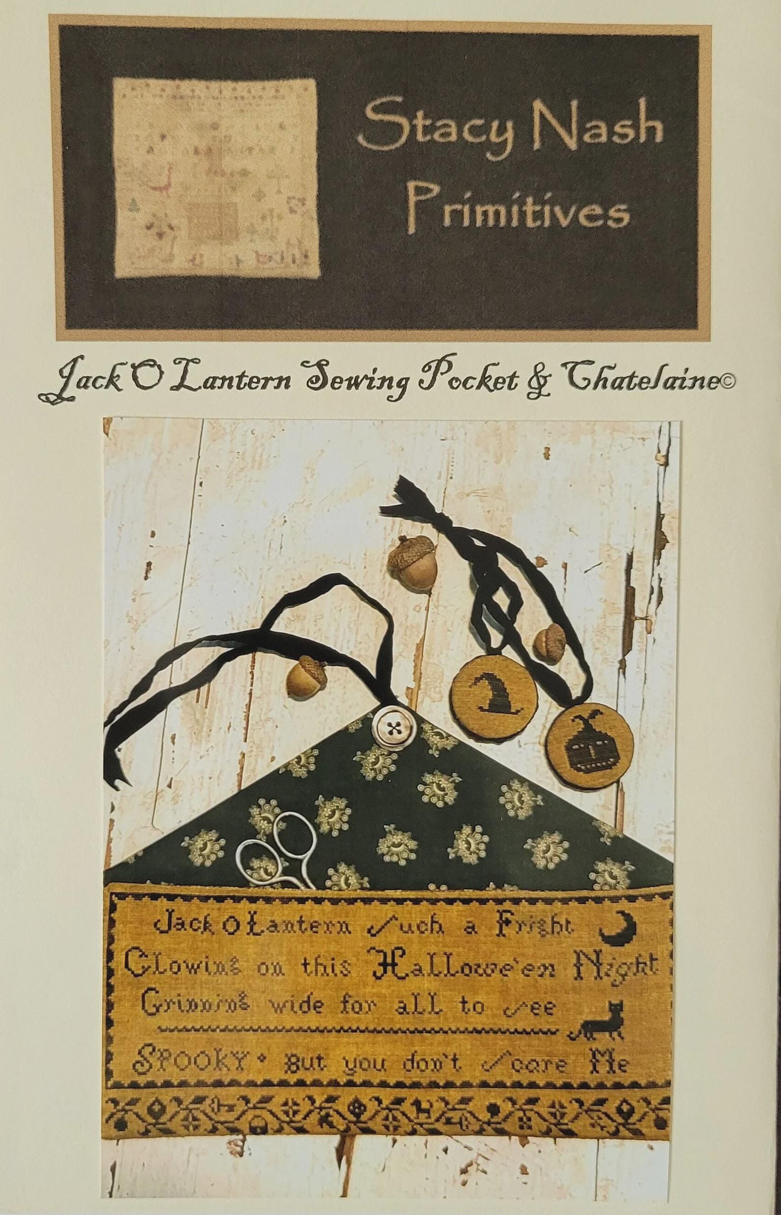 STACY NASH "Jack O'Lantern Sewing Pocket & Chatelaine" Counted Cross Stitch Pattern, Chart, Pattern Only