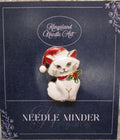 KINGSLAND NEEDLE MINDER ~ Christmas Kitty Cat Needle Minder, Needle Dock, Enamel, Magnet, Needle Garage, Needleminder