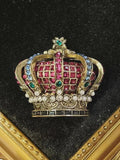 BROOCH ~ Crystal Crown Brooch ~ Gold Tone ~ Jewelry, Holidays, Great Gift Idea, Pin