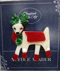 KINGSLAND NEEDLE MINDER ~ Christmas Reindeer Acrylic Needle Minder, Needle Dock, Multi-Dimensional, Magnet, Needle Garage, Needleminder
