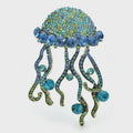 BROOCH ~ Jellyfish Crystal Brooch ~ Gold Tone ~ Jewelry, Holidays, Great Gift Idea, Pin