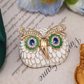BROOCH ~ Vintage-Style Owl Enamel & Crystal Brooch ~ Gold Tone ~ Jewelry, Holidays, Great Gift Idea, Pin