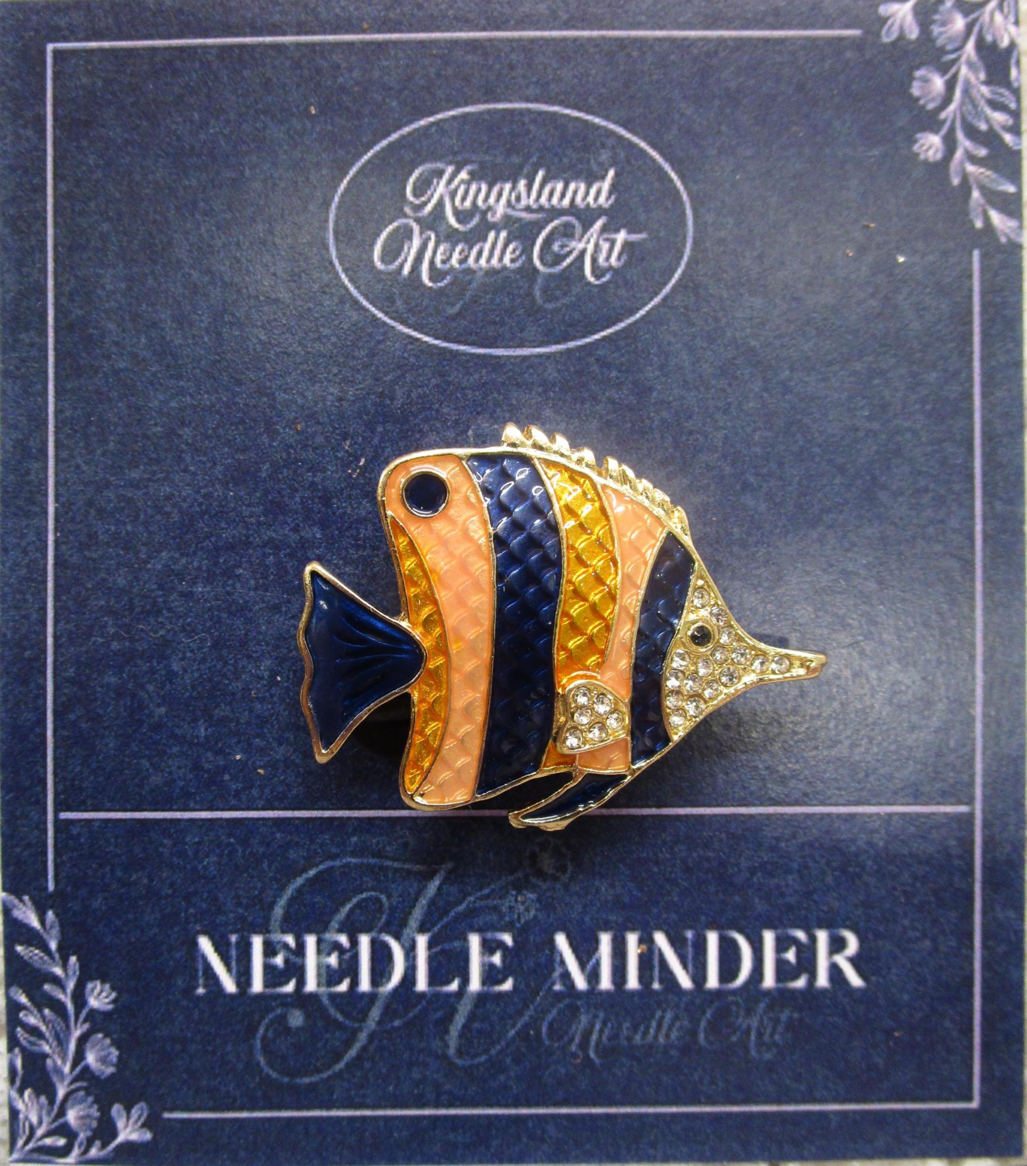 KINGSLAND NEEDLE MINDER ~ Yellow Striped Fish Needle Minder, Needle Dock, Needle Nanny, Canvas Magnet, Needle Garage, Needleminder