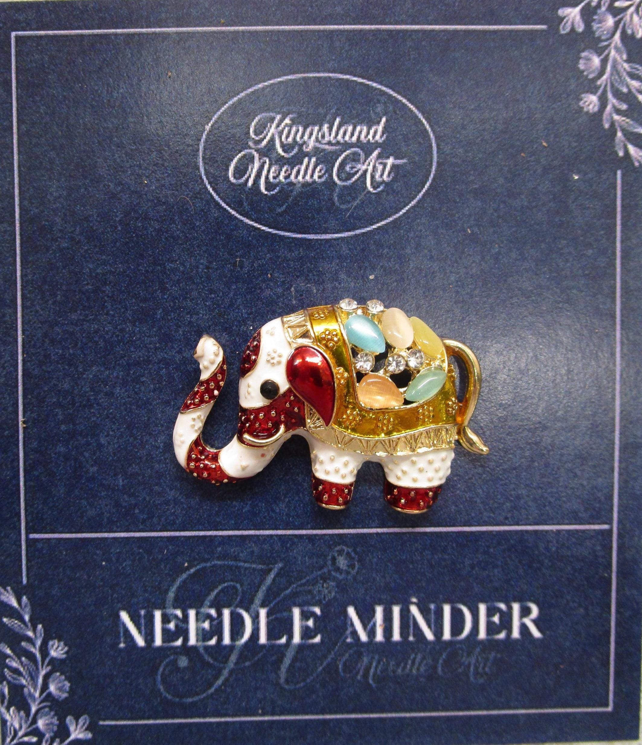 KINGSLAND NEEDLE MINDER ~ Elephant Needle Minder, Swarovski Crystal Enamel Magnet, Needle Dock, Needle Nanny, Needle Garage, Needleminder