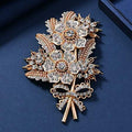 BROOCH ~ Beautiful Flower Brooch ~ Rhinestones, Pearlized Glass Pearls ~ Gold Tone ~ Jewelry, Holidays, Great Gift Idea, Pin