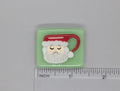 BEAU VERRE ART "Santa Mug Fused Glass Needle Minder"  Magnet  Needleminder  One-of-a-Kind  Handcrafted by Kelly