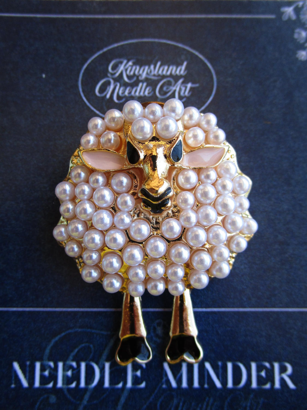KINGSLAND NEEDLE MINDER ~ Sheep with Pearls Needle Minder, Needle Dock, Needle Nanny, Canvas Magnet, Needle Garage, Needleminder