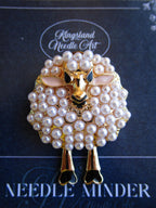 KINGSLAND NEEDLE MINDER ~ Sheep with Pearls Needle Minder, Needle Dock, Needle Nanny, Canvas Magnet, Needle Garage, Needleminder