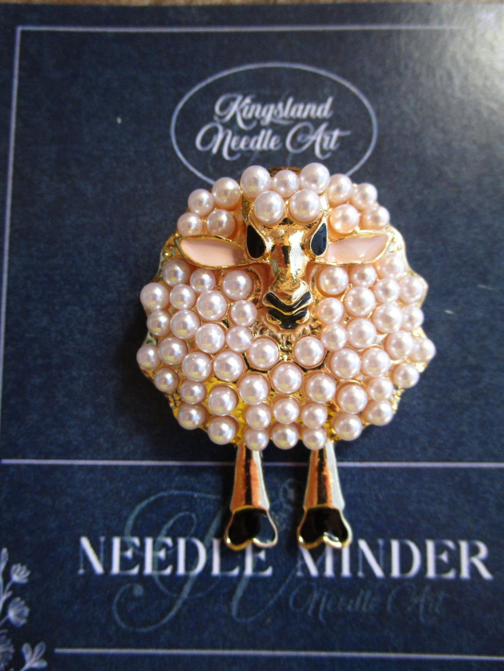 KINGSLAND NEEDLE MINDER ~ Sheep with Pearls Needle Minder, Needle Dock, Needle Nanny, Canvas Magnet, Needle Garage, Needleminder