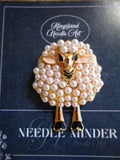 KINGSLAND NEEDLE MINDER ~ Sheep with Pearls Needle Minder, Needle Dock, Needle Nanny, Canvas Magnet, Needle Garage, Needleminder