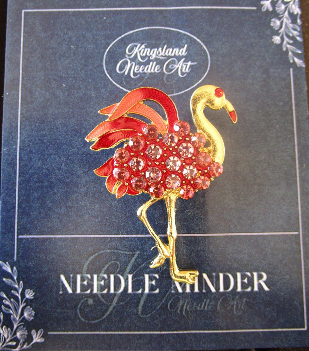 KINGSLAND NEEDLE MINDER ~ Pink Flamingo Needle Minder, Needle Dock, Needle Nanny, Magnet, Needle Garage, Needleminder