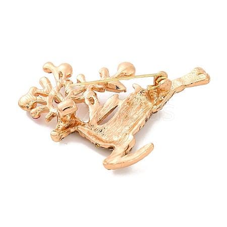 BROOCH ~ Christmas Deer ~ Gold Tone Enamel, Faux Pearls, and Crystals ~ Jewelry, Holidays, Christmas, Great Gift Idea, Pin