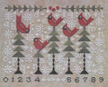 ARTFUL OFFERINGS "Chilly Cardinals" Counted Cross Stitch Pattern, Winter. Christmas, Birds, Holiday, Pattern Only