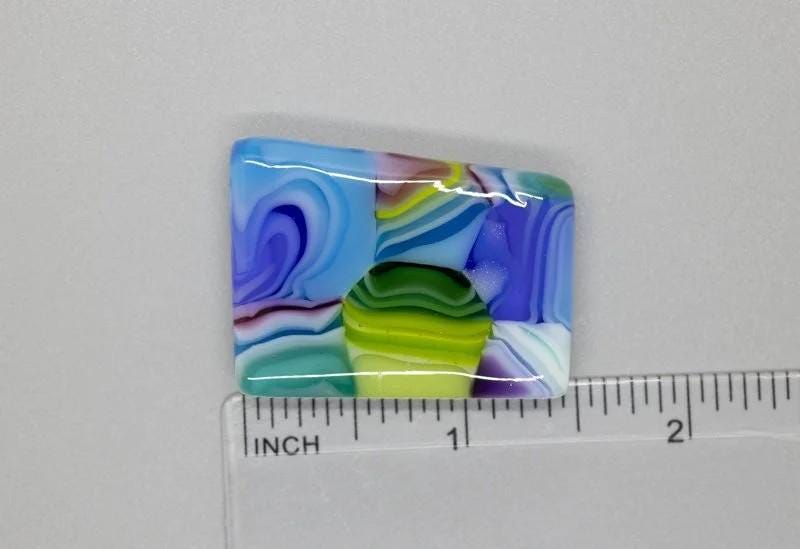 BEAU VERRE ART "Pebbles Fused Glass Needle Minder"  Magnet  Needleminder  One-of-a-Kind  Handcrafted 3327