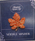 KINGSLAND NEEDLE MINDER ~ Maple Leaf Needle Minder, Needle Dock, Encrusted Rhinestones, Magnet, Needle Garage, Needleminder