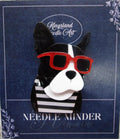 KINGSLAND NEEDLE MINDER ~ Red Glasses Dog Acrylic Needle Minder, Needle Dock, Multi-Dimensional, Magnet, Needle Garage, Needleminder