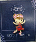 KINGSLAND NEEDLE MINDER ~ Little Girl Dancer Needle Minder, Needle Dock, Crystal, Enamel, Magnet, Needle Garage, Needleminder