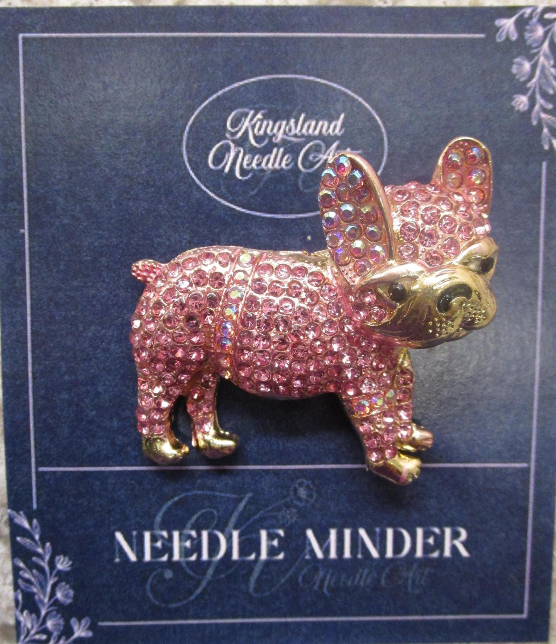 KINGSLAND NEEDLE MINDER ~ Pink Dog Needle Minder, Needle Dock, Needle Nanny, Canvas Magnet, Needle Garage, Needleminder