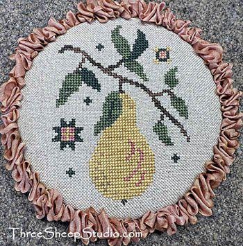 THREE SHEEP STUDIO "Bartlett Pear" Design by Rose Clay, Counted Cross Stitch Pattern, Chart, Pattern Only