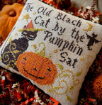 ANNIE BEEZ Folk Art "The Old Black Cat" Counted Cross Stitch Pattern, Chart, Needlework, Pattern Only