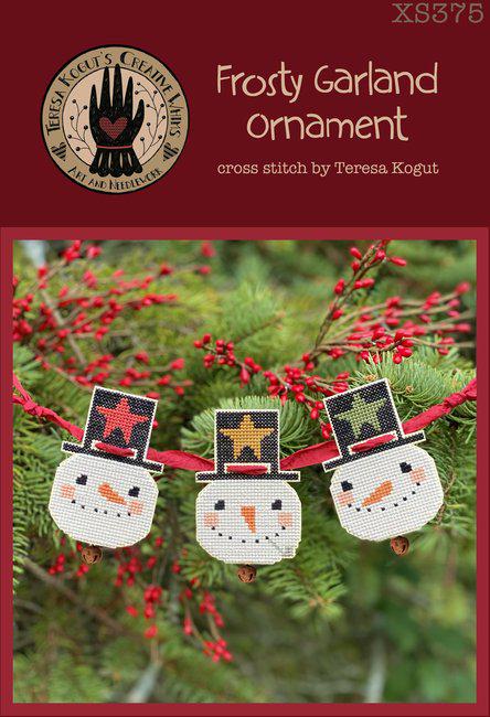 TERESA KOGUT "Frosty Garland"  Counted Cross Stitch Pattern  Winter, Christmas, Snowman, Folk art, Pattern Only