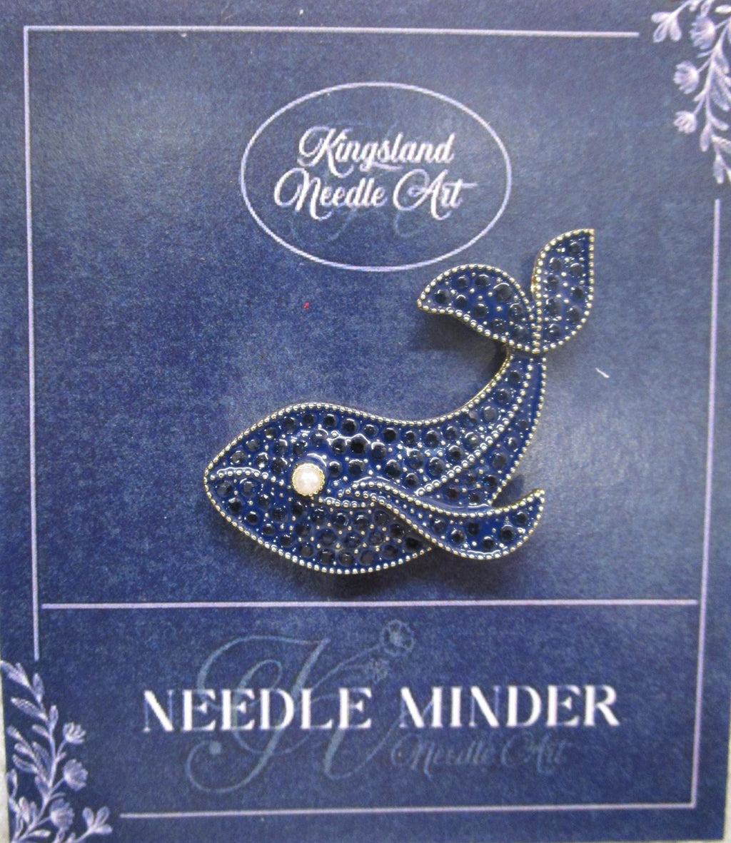 KINGSLAND NEEDLE MINDER ~ Blue Whale Needle Minder, Needle Dock, Needle Nanny, Crystal Enamel Magnet, Needle Garage, Needleminder