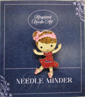 KINGSLAND NEEDLE MINDER ~ Little Ballerina Needle Minder, Gold Tone, Needle Dock, Rhinestone and enamel finish, Magnet, Needleminder