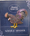 KINGSLAND NEEDLE MINDER ~ Purple Rooster Needle Minder, Needle Dock, Needle Nanny, Canvas Magnet, Needle Garage, Needleminder