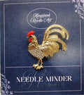 KINGSLAND NEEDLE MINDER ~ Rooster Needle Minder, Needle Dock, Needle Nanny, Swarovski Crystal Enamel Magnet, Needle Garage, Needleminder