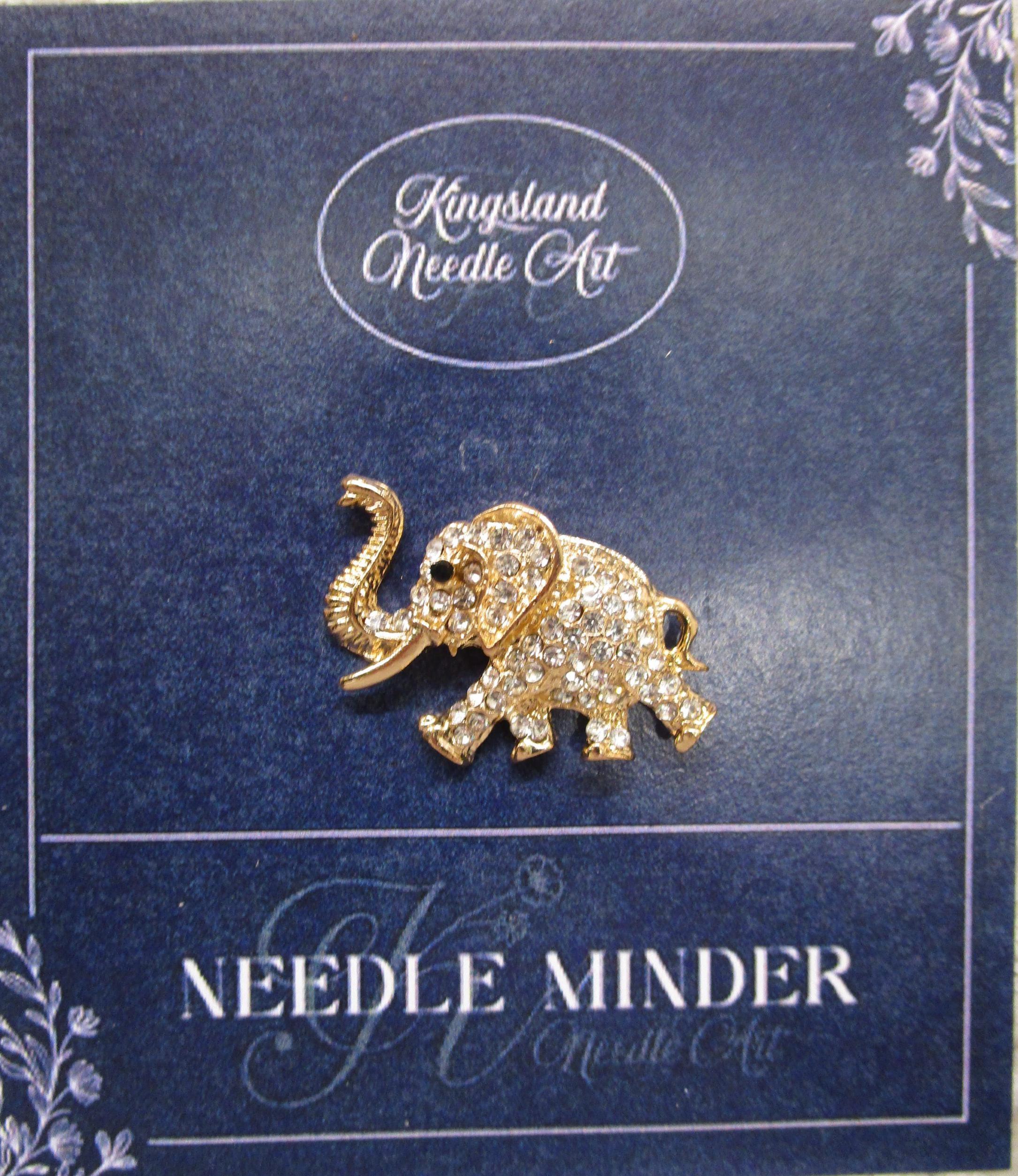 KINGSLAND NEEDLE MINDER ~ Small Sparkling Elephant Needle Minder, Needle Dock, Crystal Magnet, Needle Garage, Needleminder