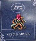 KINGSLAND NEEDLE MINDER ~ Pink Octopus Needle Minder, Needle Dock, Swarovski Crystal Enamel Magnet, Needle Garage, Needleminder