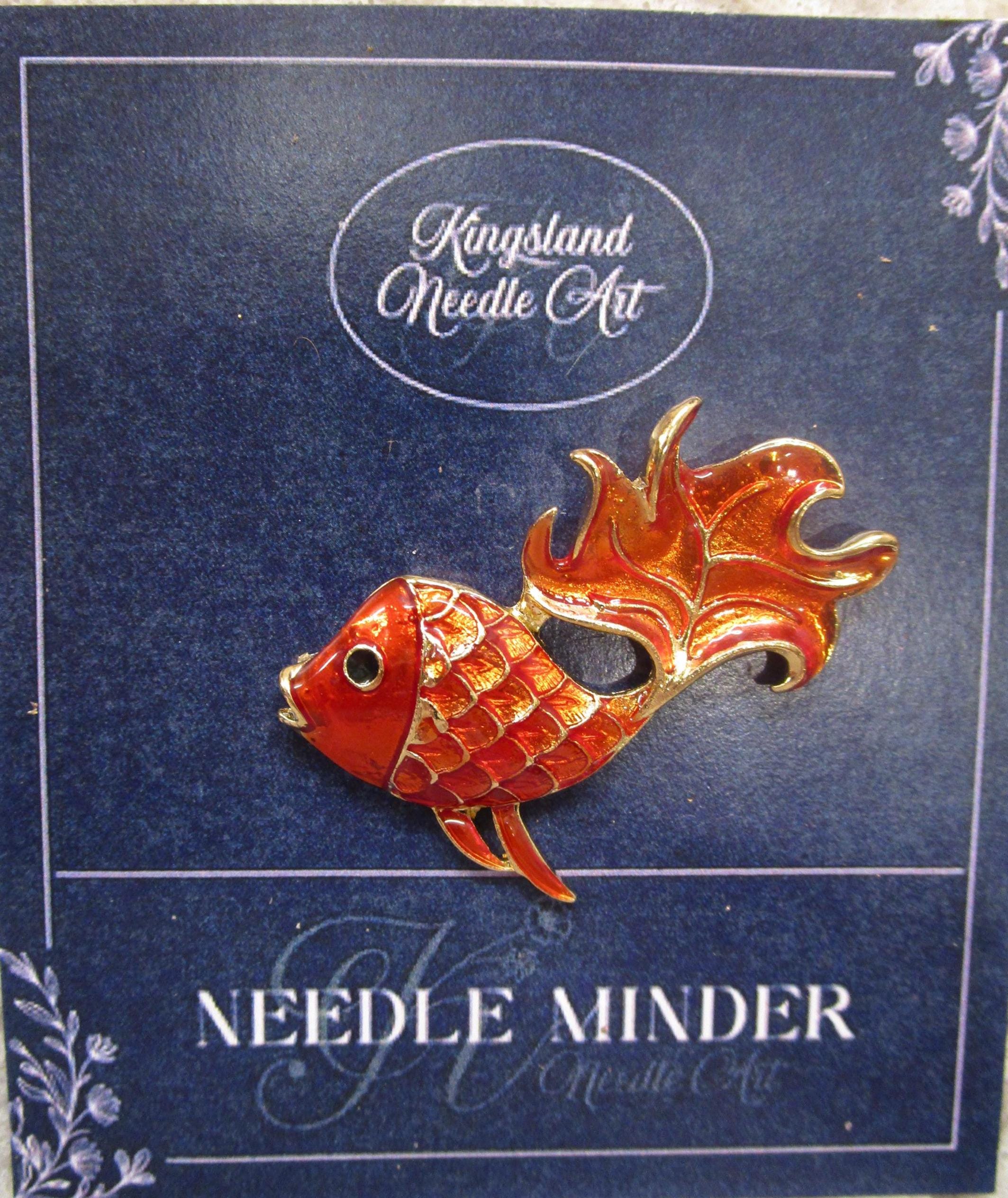 KINGSLAND NEEDLE MINDER ~ Fancy Goldfish Fish Needle Minder, Needle Dock, Needle Nanny, Canvas Magnet, Needle Garage, Needleminder