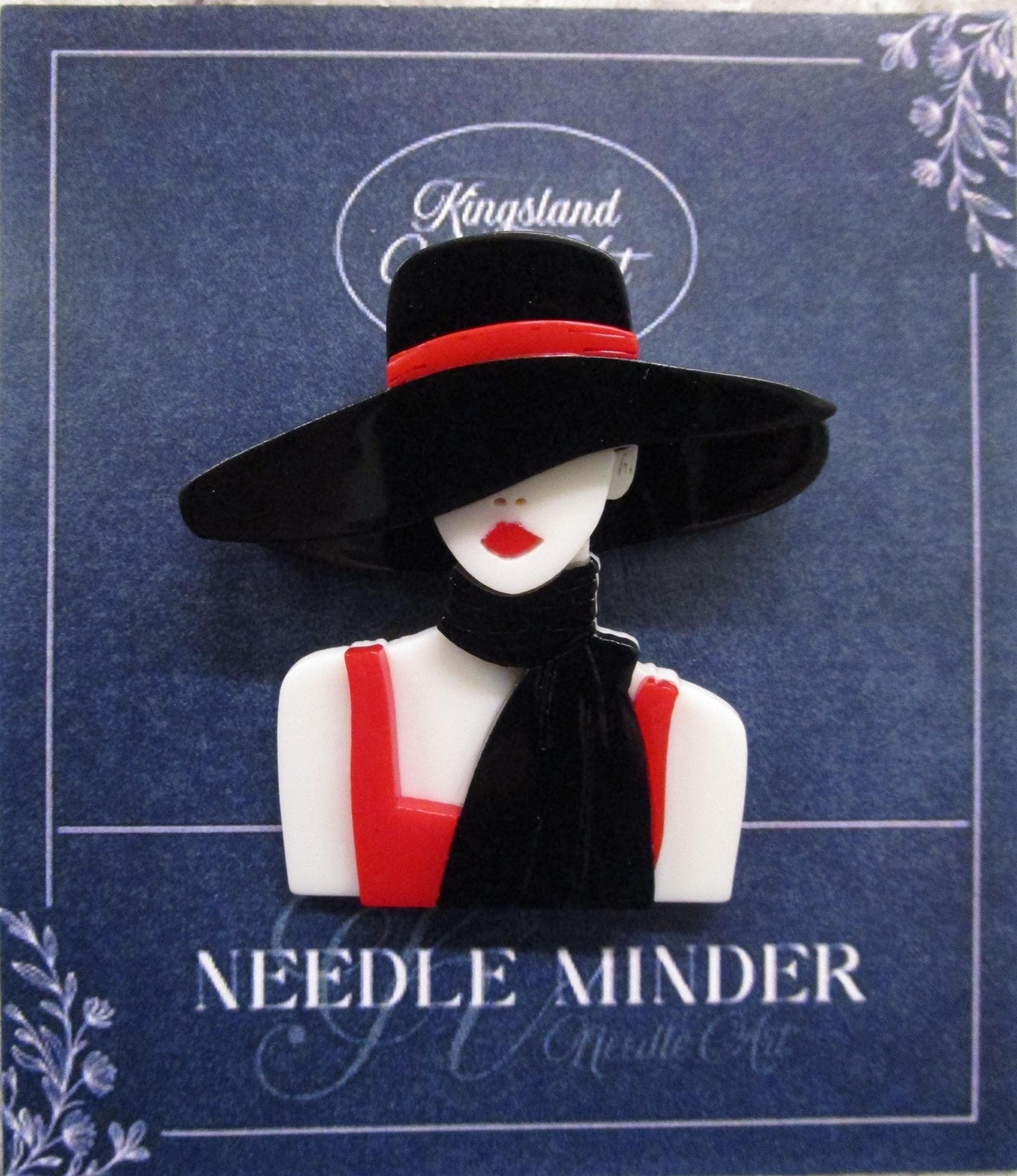 KINGSLAND NEEDLE MINDER ~ Fashionista Girl Acrylic Needle Minder, Needle Dock, Multi-Dimensional, Magnet, Needle Garage, Needleminder