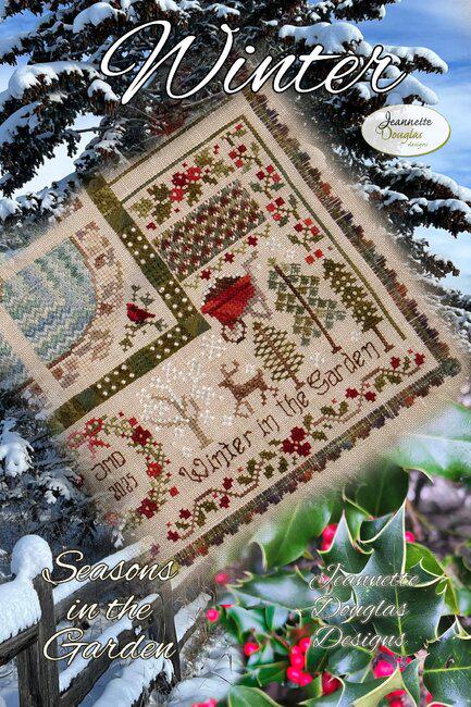 JEANNETTE DOUGLAS DESIGNS "Winter ~ Seasons In The Garden" ~ Counted Cross Stitch Pattern, Chart, Pattern Only