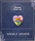 KINGSLAND NEEDLE MINDER ~ Millefiori Murano Glass ~ Light Pink Flower Bouquet Heart Transparent, Needle Dock, Needleminder