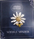 KINGSLAND NEEDLE MINDER ~ White Daisy Bee Needle Minder, Needle Dock, Enamel Magnet, Needle Garage, Needleminder
