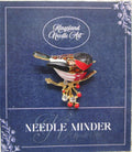 KINGSLAND NEEDLE MINDER ~ Black Cap Chickadee Bird Needle Minder, Needle Dock, Sparkling Rhinestones, Enamel, Magnet, Needleminder