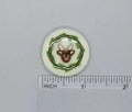 BEAU VERRE ART "Reindeer In Wreath Fused Glass Needle Minder"  Magnet  Needleminder  One-of-a-Kind  Handcrafted 7036
