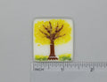 BEAU VERRE ART "Autumn Tree Fused Glass Needle Minder"  Magnet  Needleminder  One-of-a-Kind  Handcrafted 7120