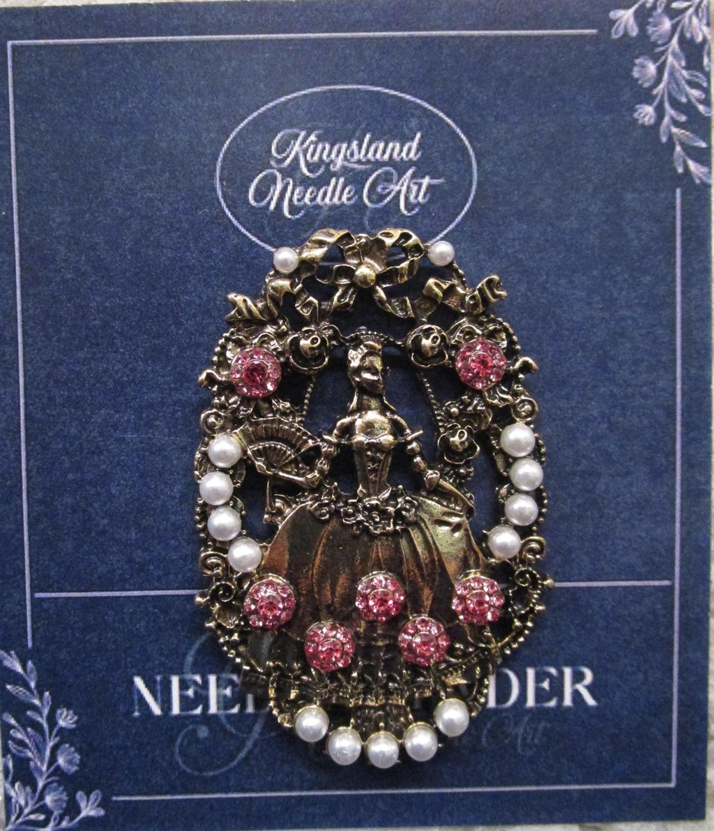KINGSLAND NEEDLE MINDER ~ Vintage Style Victorian Needle Minder, Needle Dock, Enamel, Magnet, Needle Garage, Needleminder