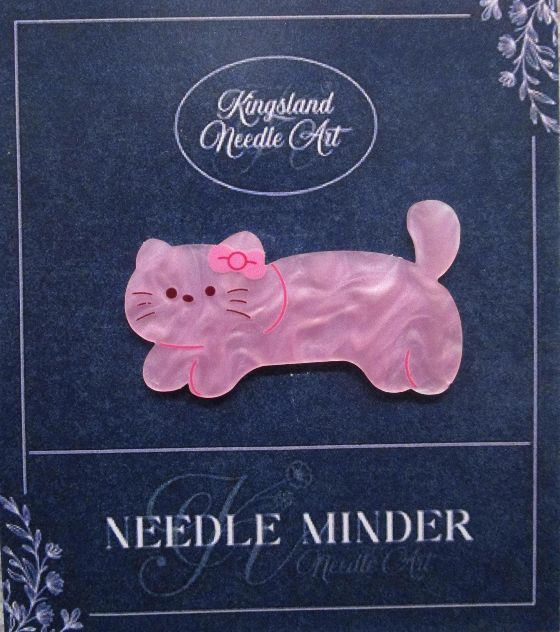 KINGSLAND NEEDLE MINDER ~ Pink Hello Kitty Cat Needle Minder, Needle Dock, Acrylic, Magnet, Needle Garage, Needleminder