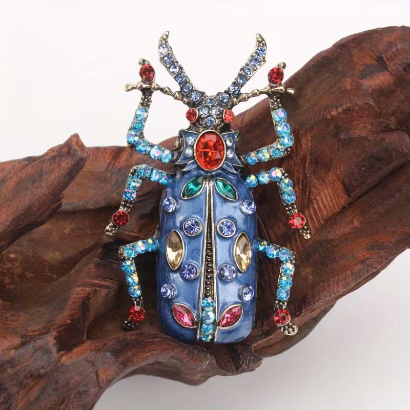 BROOCH ~ Purple Beetle & Rhinestone Brooch ~ Jewelry, Holidays, Great Gift Idea, Pin