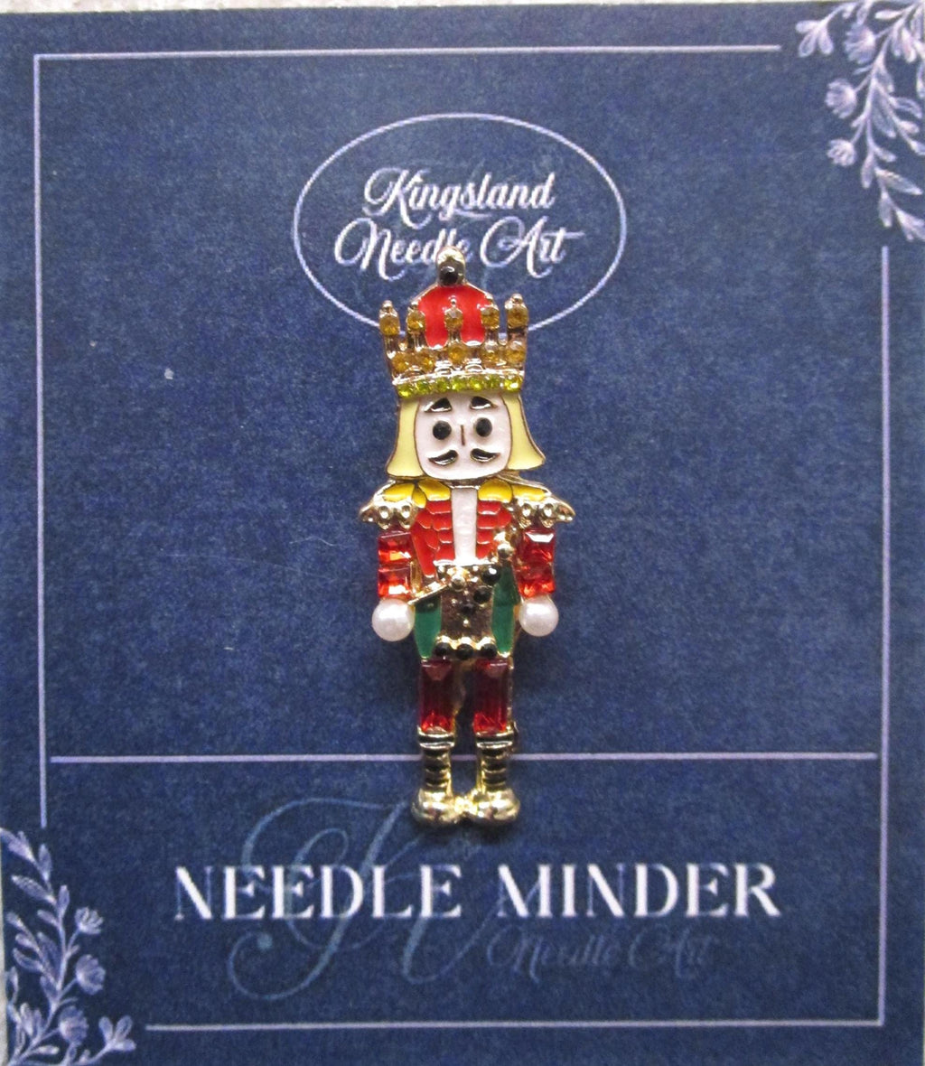 KINGSLAND NEEDLE MINDER ~ Soldier Nutcracker Needle Minder, Needle Dock, Swarovski Crystal Enamel Magnet, Needle Garage, Needleminder