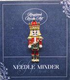 KINGSLAND NEEDLE MINDER ~ Soldier Nutcracker Needle Minder, Needle Dock, Swarovski Crystal Enamel Magnet, Needle Garage, Needleminder