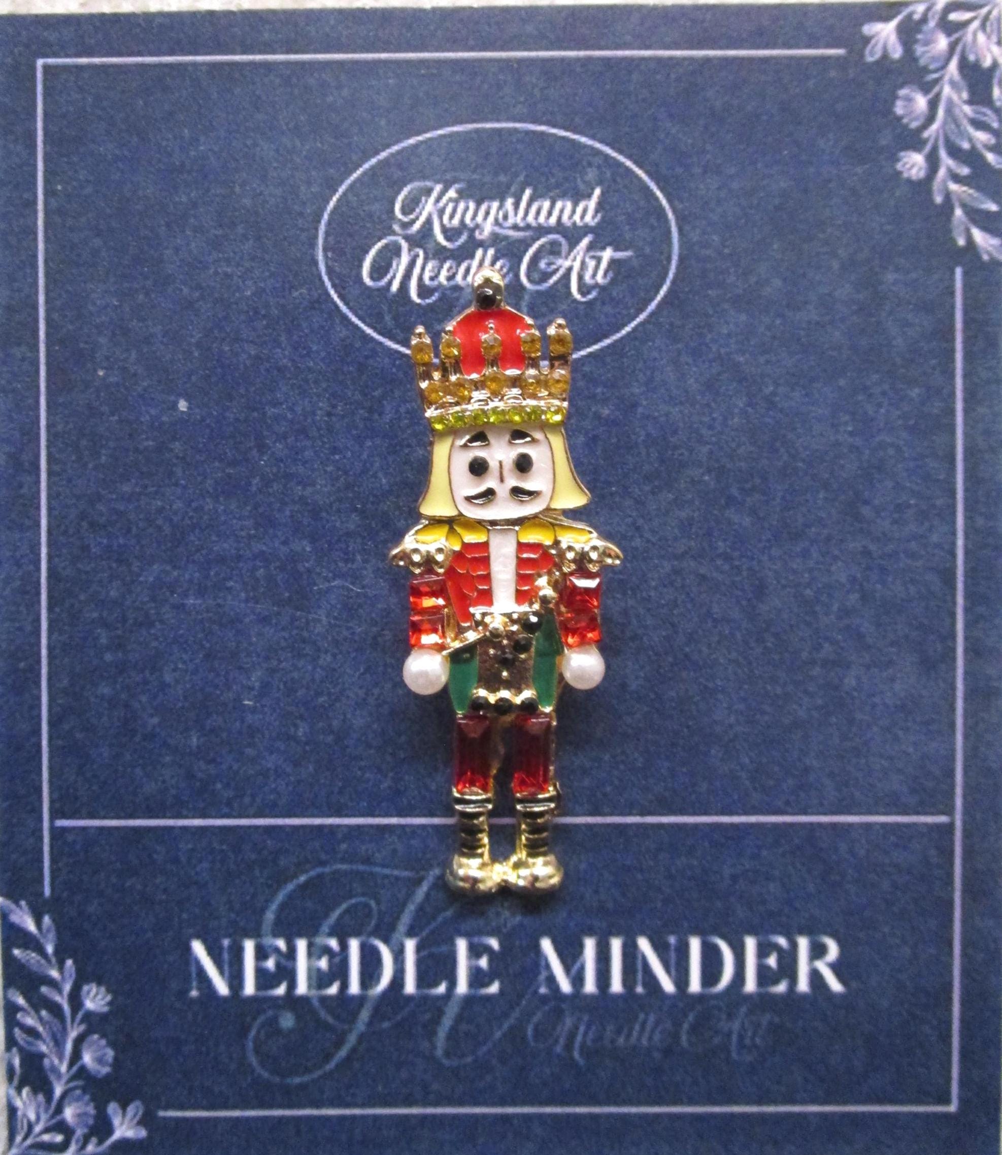 KINGSLAND NEEDLE MINDER ~ Soldier Nutcracker Needle Minder, Needle Dock, Swarovski Crystal Enamel Magnet, Needle Garage, Needleminder