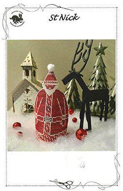 Running with Needles & Scissors "St Nick"  Counted Cross Stitch Pattern  Chart, Christmas, Pattern Only