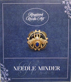 KINGSLAND NEEDLE MINDER ~ 18K Plated Bumble bee Needle Minder, Needle Dock, Enamel and Faux Pearls, Magnet Needle Garage, Needleminder