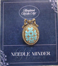 KINGSLAND NEEDLE MINDER ~ Blue Bow Needle Minder, Needle Dock, Enamel and Rhinestone, Magnet Needle Garage, Needleminder