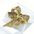 BROOCH ~ Beautiful Bow Crystal Brooch ~ Gold Tone ~ Jewelry, Holidays, Great Gift Idea, Pin
