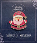KINGSLAND NEEDLE MINDER ~ Pink Santa Needle Minder, Needle Dock, Enamel Magnet Needle Garage, Needleminder
